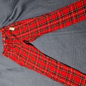 Womens Red Plaid Pants